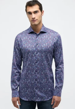 Performance Shirt Stretch Langarm blau