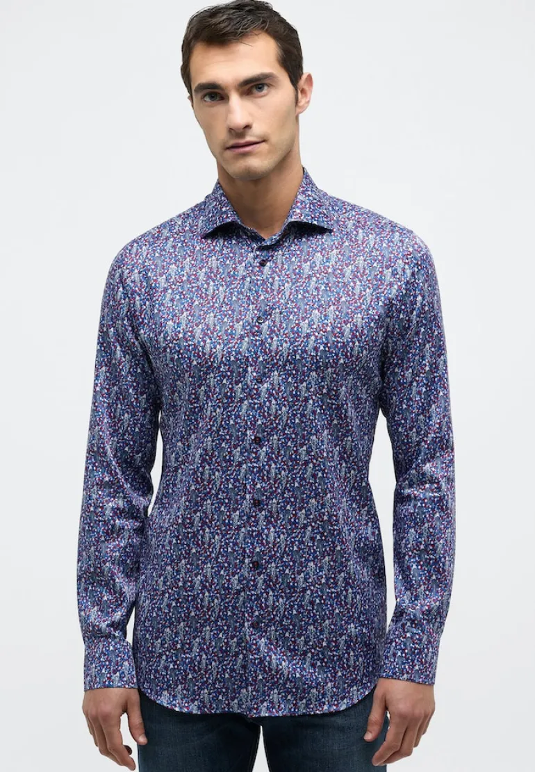 Performance Shirt Stretch Langarm blau