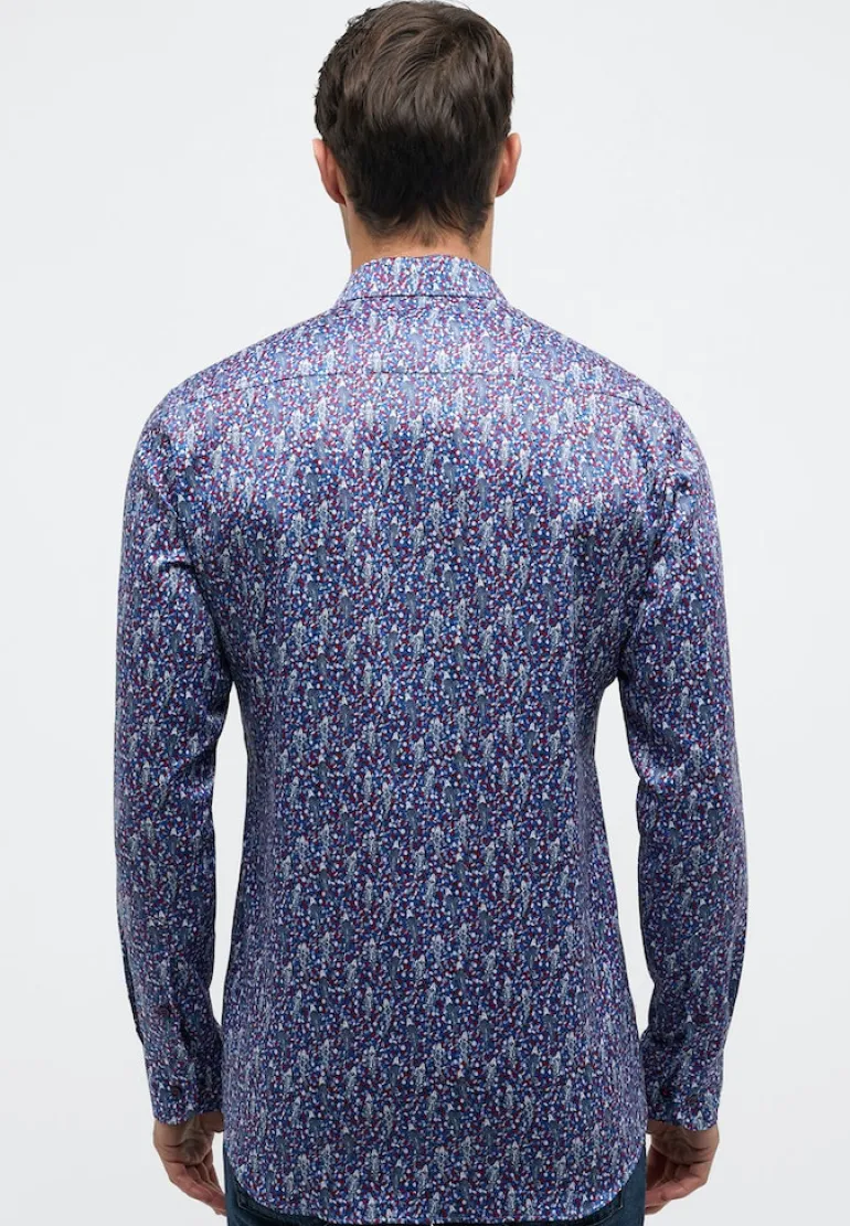 Performance Shirt Stretch Langarm blau