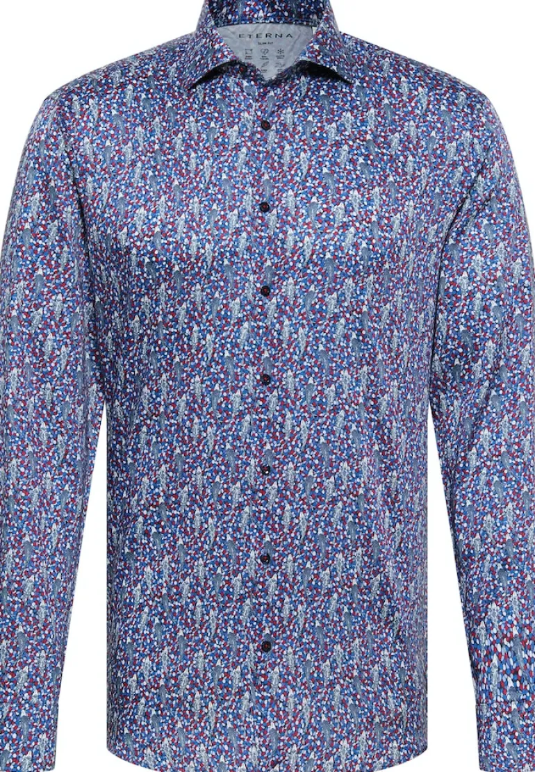 Performance Shirt Stretch Langarm blau