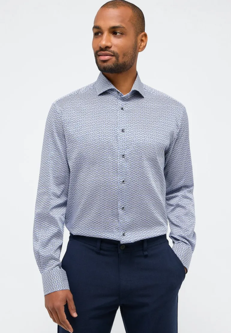 Performance Shirt Stretch Langarm blau