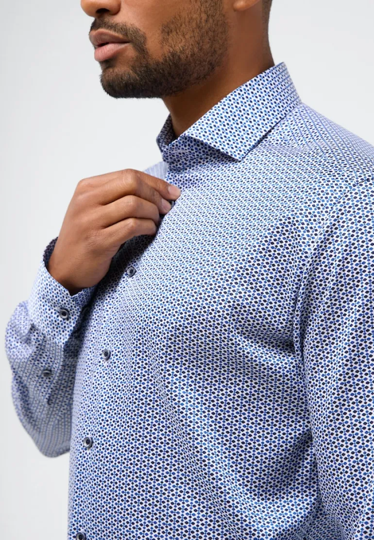 Performance Shirt Stretch Langarm blau