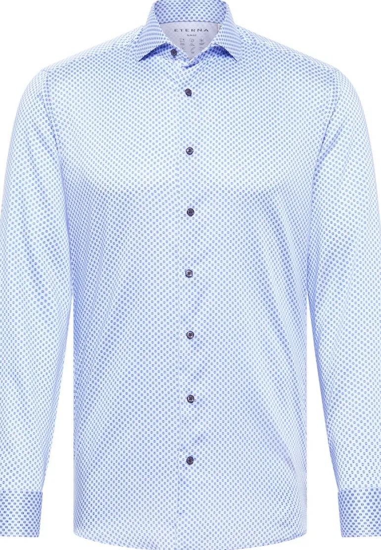 Performance Shirt Stretch Langarm blau
