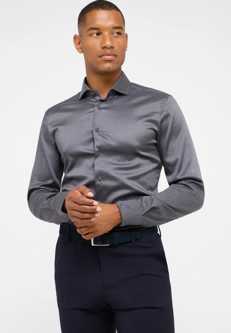 Performance Shirt Twill Langarm grau