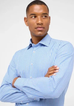 Performance Shirt Twill Langarm mittelblau