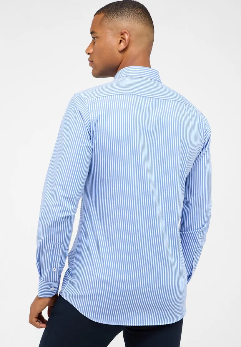 Performance Shirt Twill Langarm mittelblau