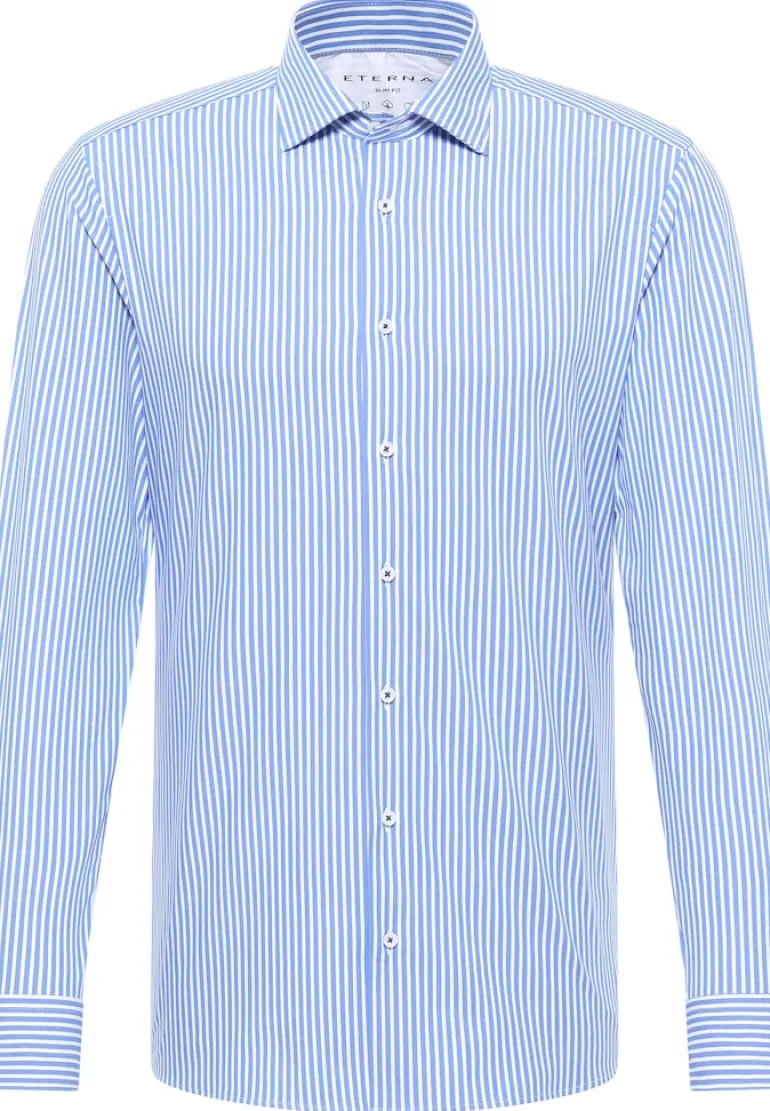 Performance Shirt Twill Langarm mittelblau
