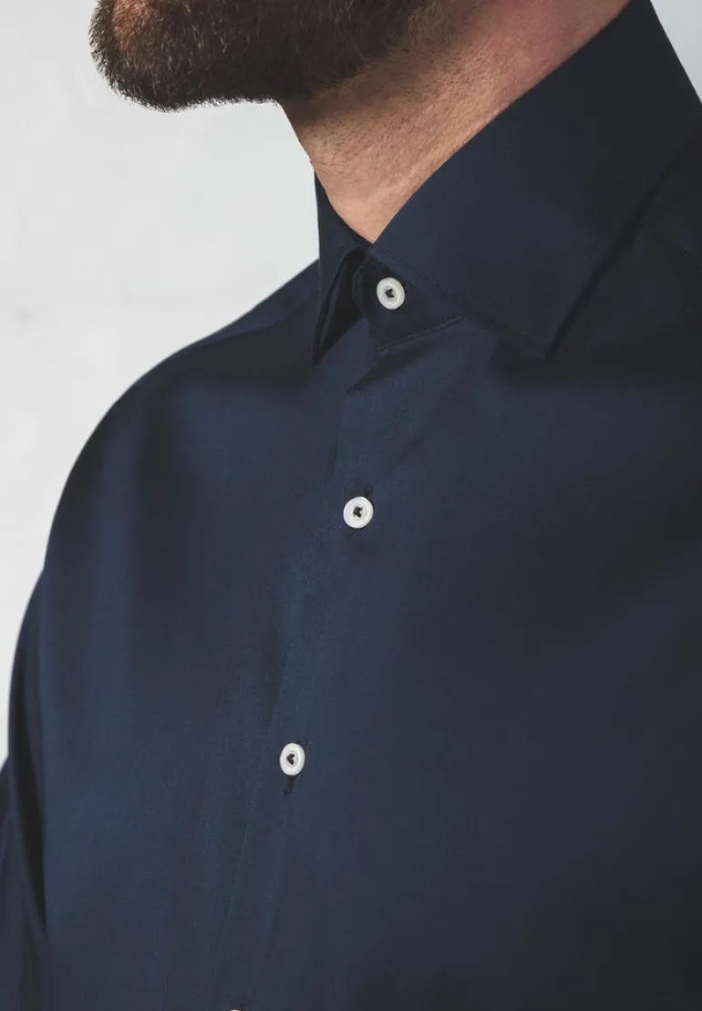 Performance Shirt Twill-Stretch Langarm blau2