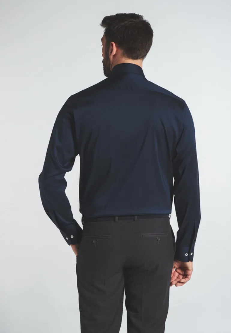 Performance Shirt Twill-Stretch Langarm blau2