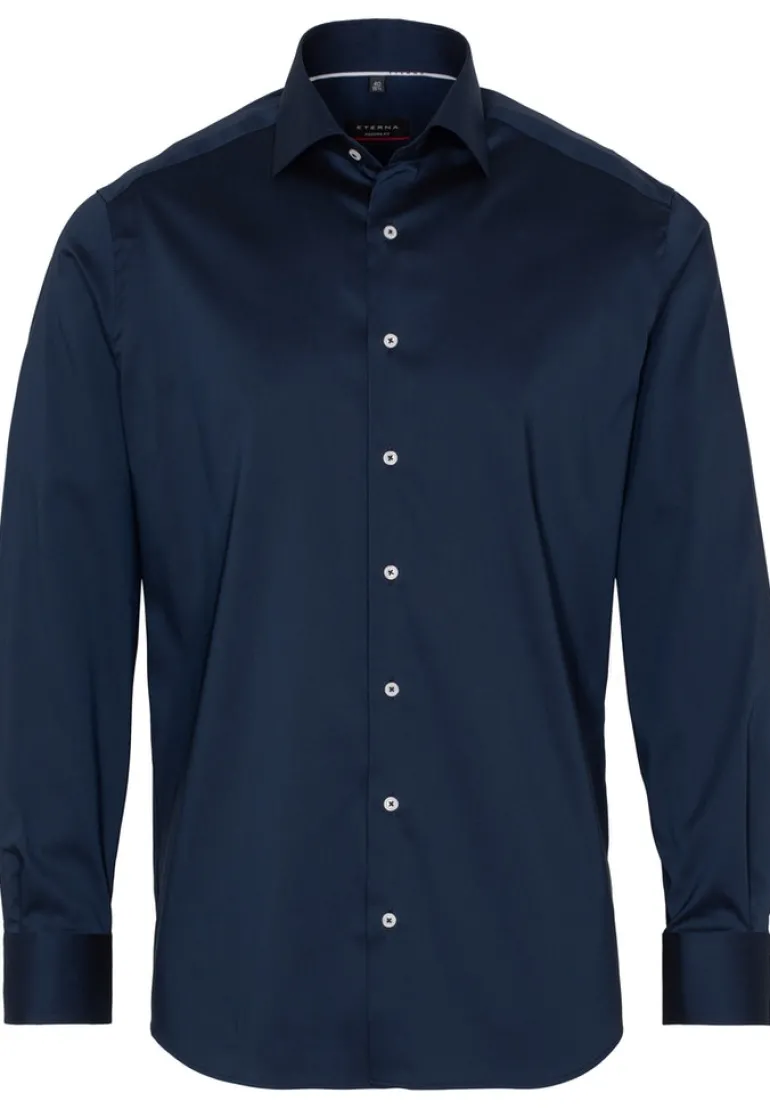 Performance Shirt Twill-Stretch Langarm blau2