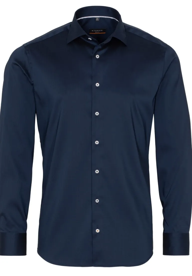 Performance Shirt Twill-Stretch Langarm navy