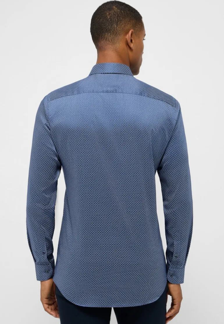 Performance Shirt Twill-Stretch Langarm blau