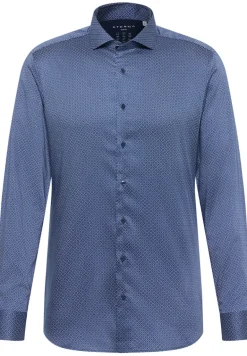 Performance Shirt Twill-Stretch Langarm blau