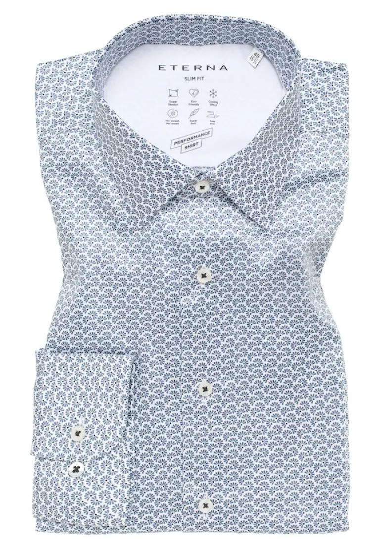 Performance Shirt Twill-Stretch Langarm grün