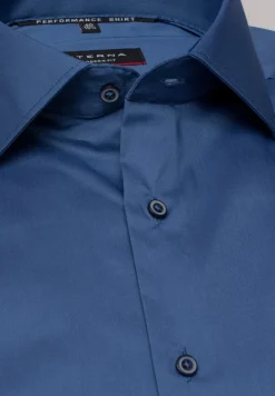 Performance Shirt Twill-Stretch Langarm blau1