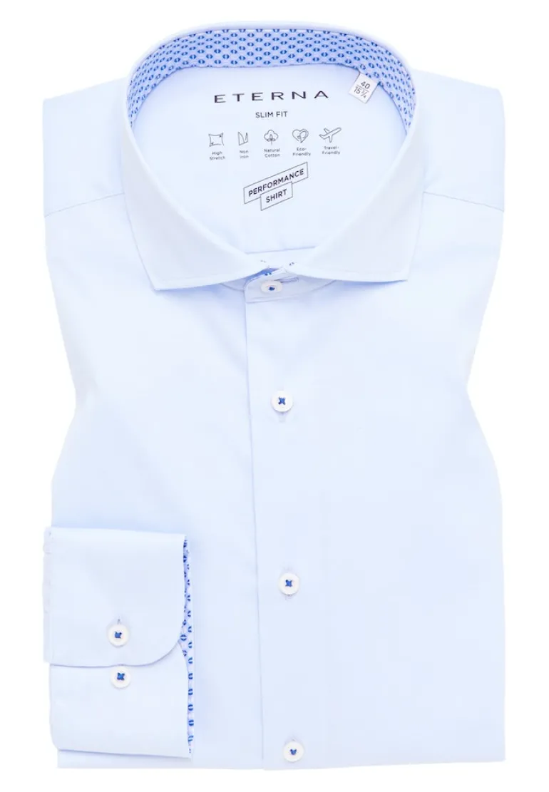 Performance Shirt Twill-Stretch Langarm hellblau