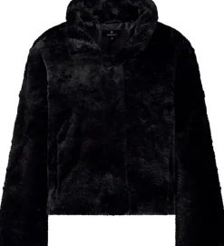 Persianer-Fake-Fur-Jacke schwarz