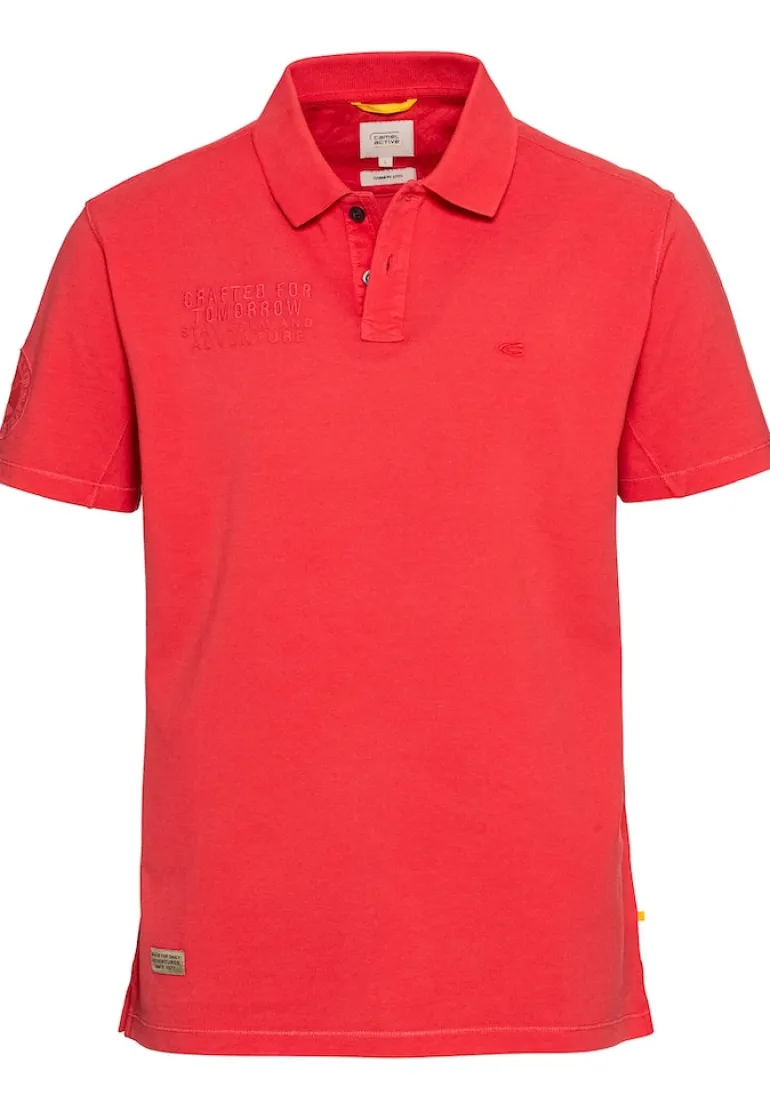 Piqué Poloshirt aus reiner Baumwolle berry red