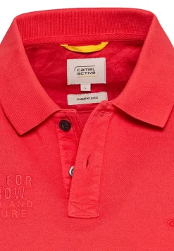 Piqué Poloshirt aus reiner Baumwolle berry red