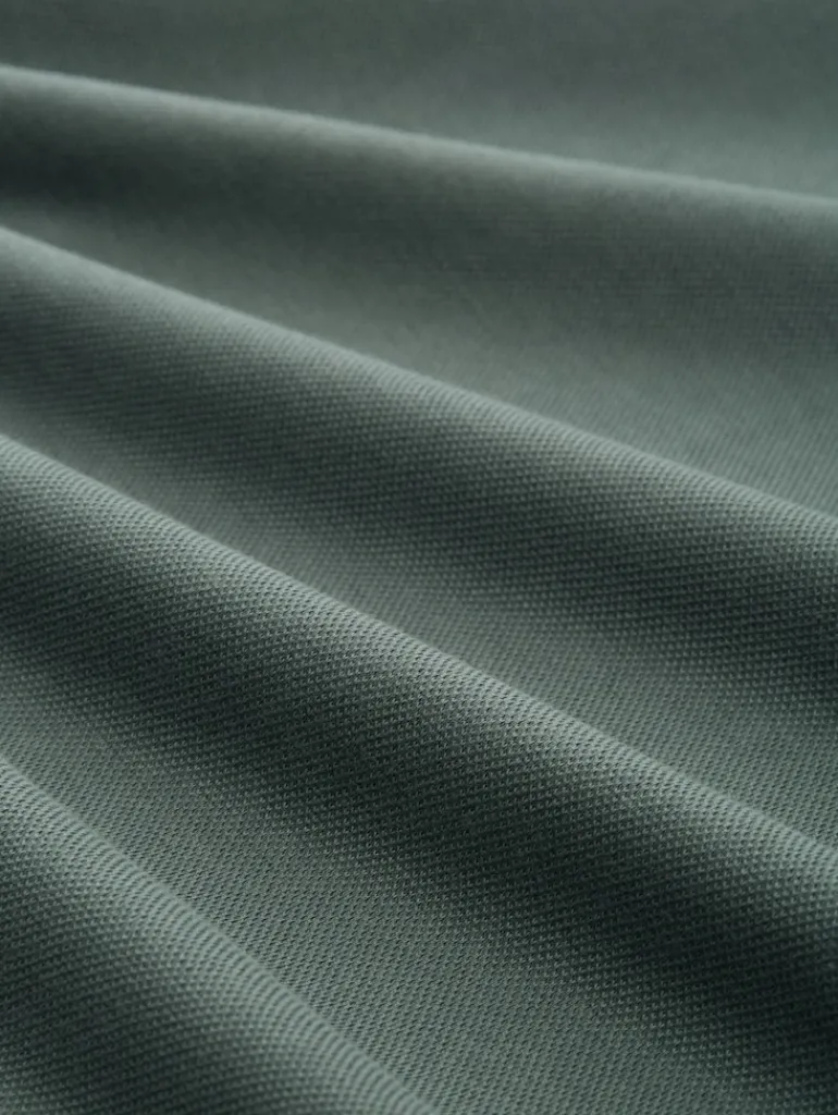 Piqué Sweatjacke mit Stehkragen washed jasper green
