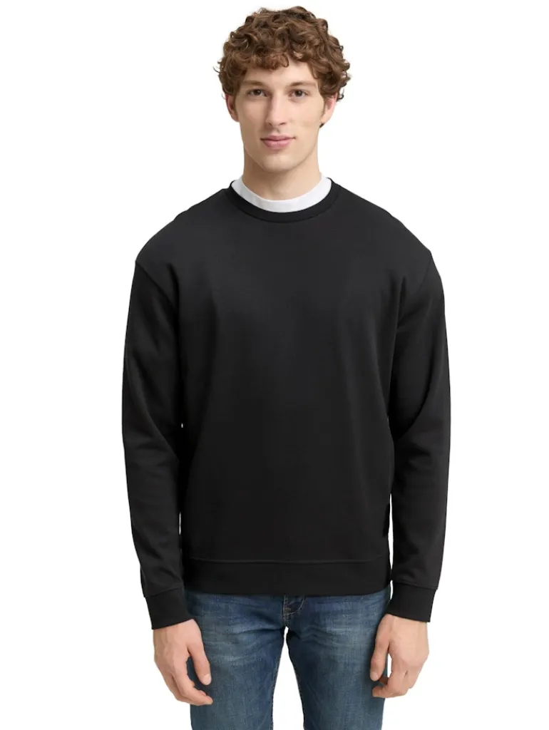 Piqué Sweatshirt night watch black