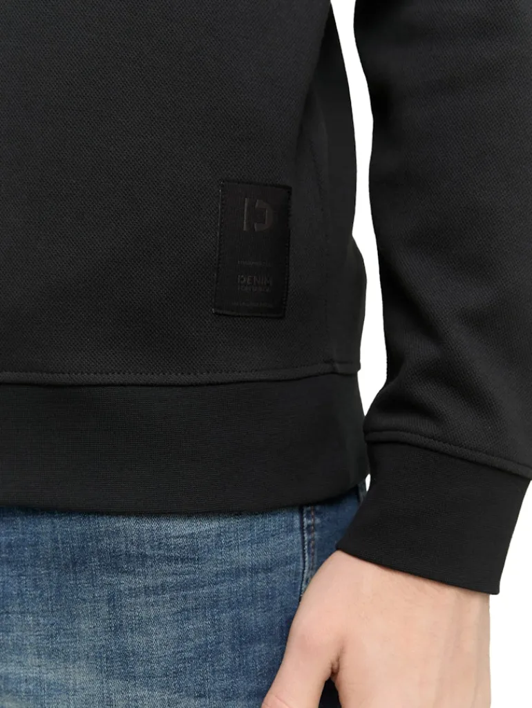 Piqué Sweatshirt night watch black