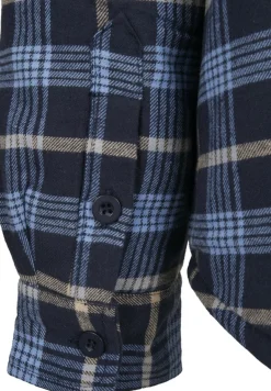 Plaid Quilted Shirt Jacket lightblue darkblue
