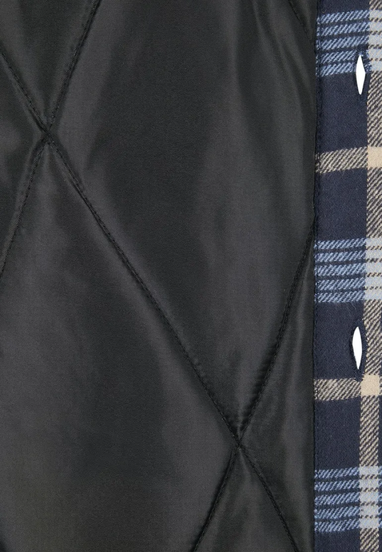 Plaid Quilted Shirt Jacket lightblue darkblue