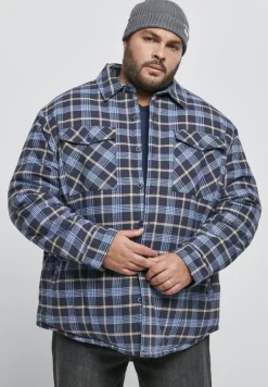 Plaid Quilted Shirt Jacket lightblue darkblue
