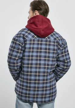 Plaid Quilted Shirt Jacket lightblue darkblue