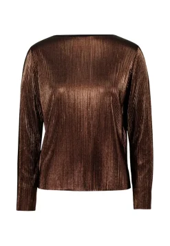 Plissee-Shirt strukturiert brownbrown