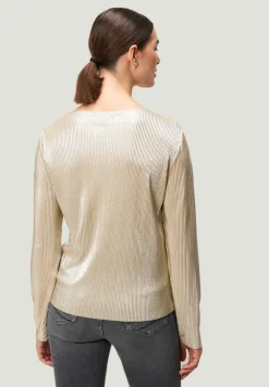 Plissee-Shirt strukturiert naturegold