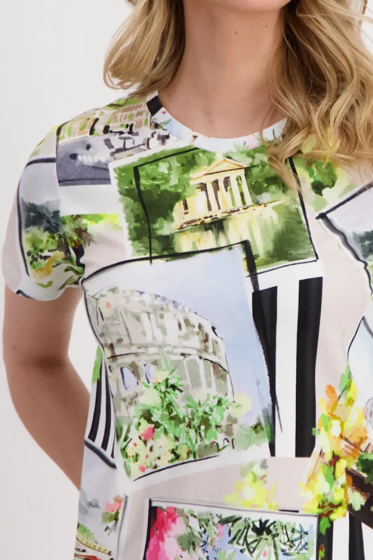 Polaroidprint T Shirt marmor gemustert