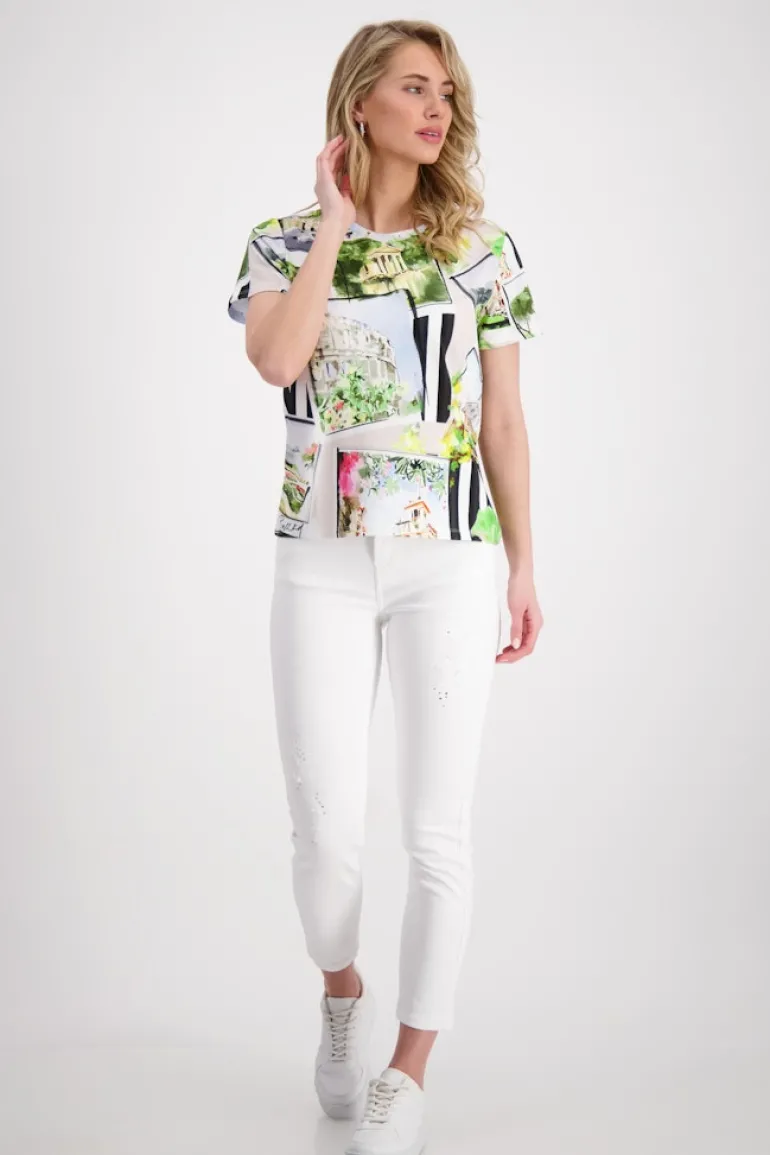 Polaroidprint T Shirt marmor gemustert