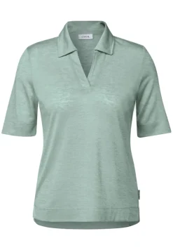 Poloshirt in Leinen-Optik ice sage green