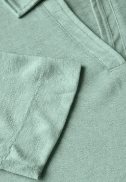Poloshirt in Leinen-Optik ice sage green
