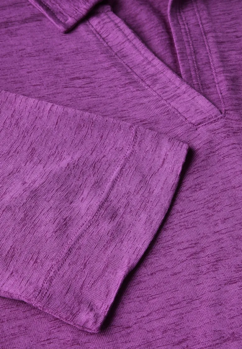 Poloshirt in Leinen-Optik magenta lacquer