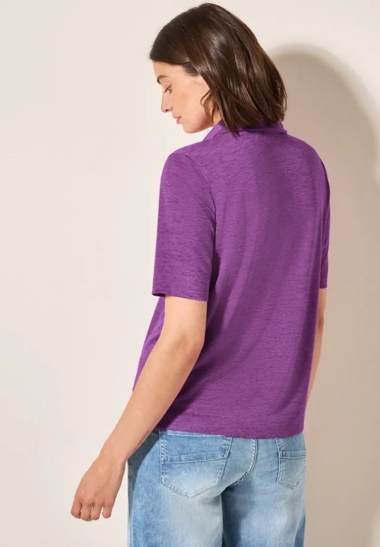 Poloshirt in Leinen-Optik magenta lacquer