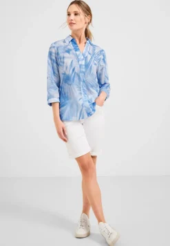 Printbluse in Light Cotton tranquil blue