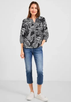 Printmix Bluse carbon grey