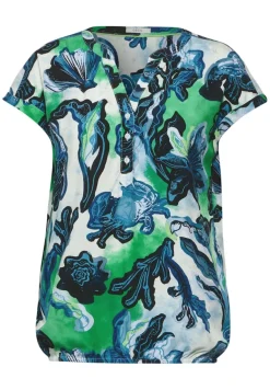 Print Viskose Bluse vanilla white