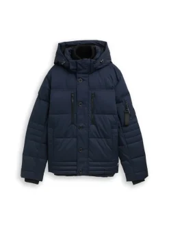 Puffer-Jacke mit abnehmbarer Kapuze sky captain blue