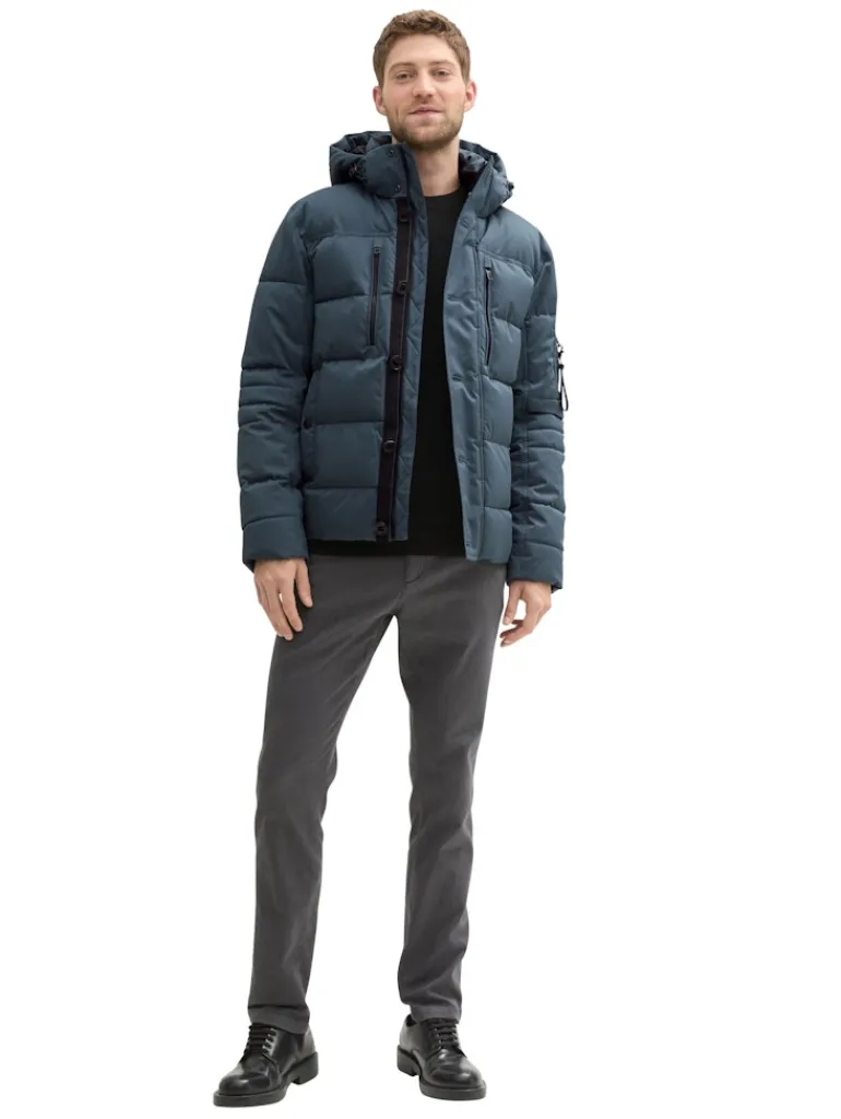 Pufferjacke mit abnehmbarer Kapuze stormy blue