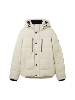 Pufferjacke mit abnehmbarer Kapuze beige alfalfa