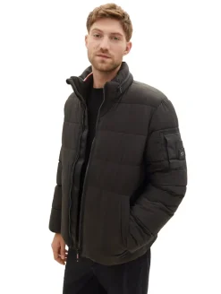 Pufferjacke mit versteckter Kapuze black
