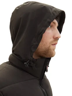Pufferjacke mit versteckter Kapuze black
