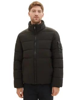 Pufferjacke mit versteckter Kapuze black