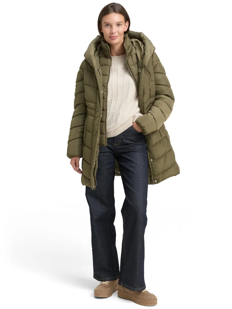 Puffer-Mantel im 2-in-1-Look jungle soil green