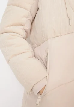 Puffer Mantel mit Cordmix teddy vanilla white