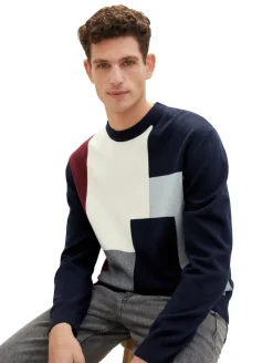Pullover mit Colour Blocking knitted multi color block